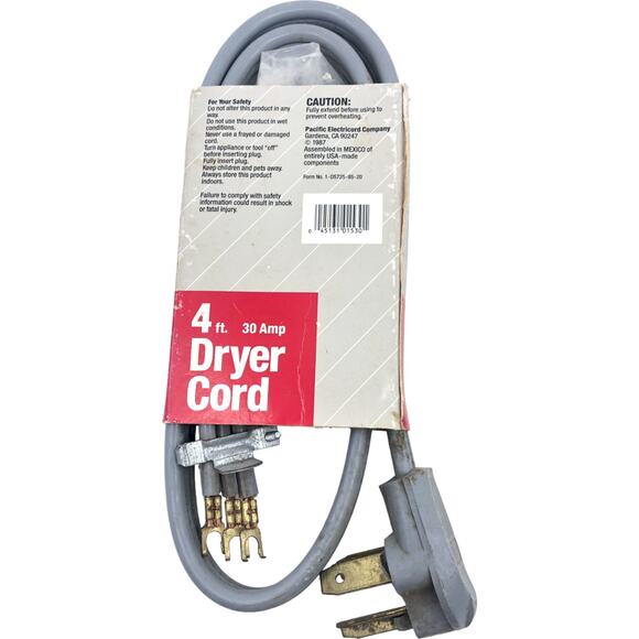 Electricord 4ft 30 Amp 125/250V Power Supply Dryer Cord *NEW* - Picture 2 of 6